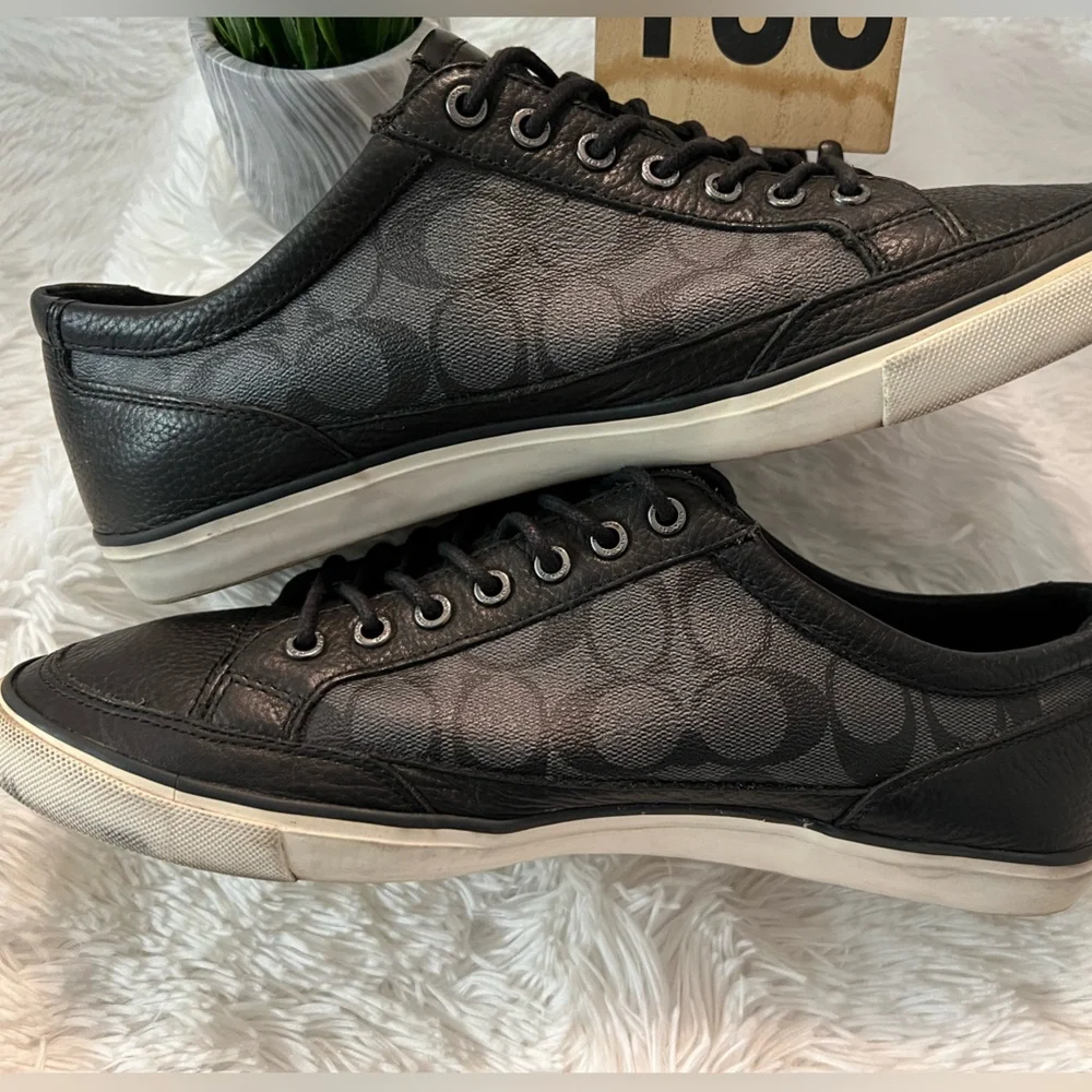 Coach Porter Lo Top Leather Signature Logo Sneakers - Picture 4 of 12